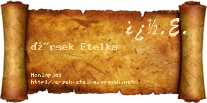 Érsek Etelka névjegykártya