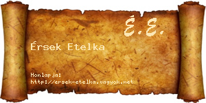 Érsek Etelka névjegykártya